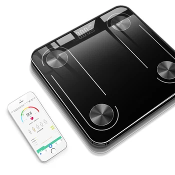 Noul Bluetooth smart body fat scale electronice de cântărire scară de măsurare grăsime de sănătate scară umană LED Digital de Baie Echilibru