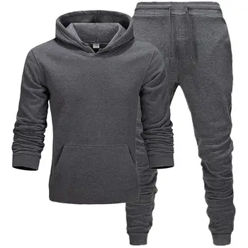 Noul Brand de Îmbrăcăminte pentru Bărbați Pulovere de Bumbac, Treninguri Barbati Hanorac Două Bucăți + Pantaloni Sport Camasi Toamna Iarna trening