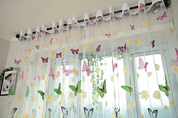 Noul clasic clasic Fluture cortina fereastra de screening personaliza produse finite tul perdea Umbra la soare
