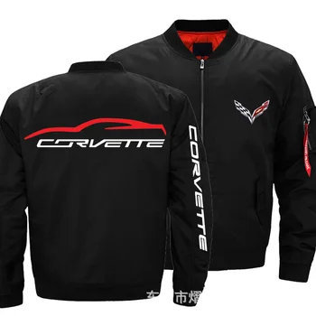NOUL Corvette Barbati jacheta Wintter Cald Slim Fit Fly jacheta Pilot Auto Logo-ul de Imprimare Tricou Hip Hop de Îmbrăcăminte de sex Masculin