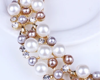 Noul Design 2 Culori Sintetice Set De Bijuterii Perla Romantic Cravată Colier Cercei Pentru Mireasa Nunta De Lux Bijuterii Set
