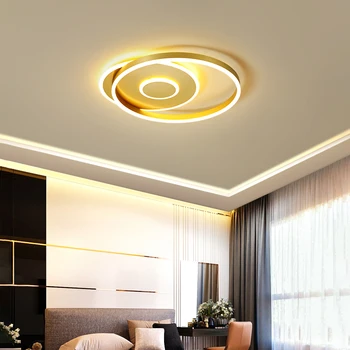 Noul Design LED Lumini Plafon Pentru Camera de zi, Dormitor, Sala de Mese Aur/Cafea cadru Corpuri de Lampă Lustru Lampadari dero