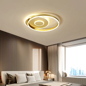 Noul Design LED Lumini Plafon Pentru Camera de zi, Dormitor, Sala de Mese Aur/Cafea cadru Corpuri de Lampă Lustru Lampadari dero