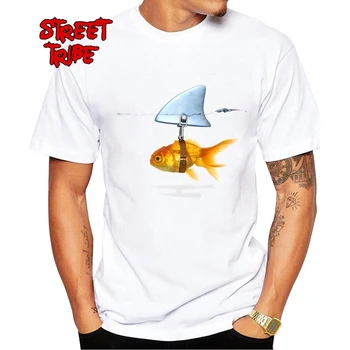 Noul design Pestisor Rechin Și de Brand de Pește Rece Tipărite Barbati Casual T-shirt de sex Masculin Retro Hipster Topuri Tricou Tricou Amuzant