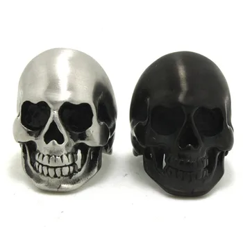 Noul Design Plictisitoare poloneză Punk Craniu Inel 316L din Oțel Inoxidabil de Calitate Superioară Argintiu Negru Om Rece Inel