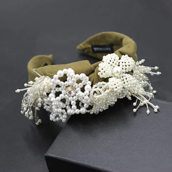Noul Europene și Americane tesatura exagerat perla flori franjuri bentita personalizate doamnelor bal cadou de accesorii de par 770