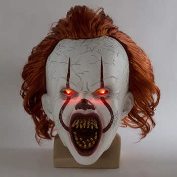 Noul LED de Groază Pennywise Joker Masca Înfricoșătoare Cosplay Stephen King Capitolul Doi Clovn din Latex Măști Casca Petrecere de Halloween elemente de Recuzită