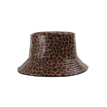Noul Leopard de imprimare Găleată Pălărie Dublă față-Verso Pălărie Solid Top Moda Doamnelor de Călătorie Capac Pălărie Panama Pălărie Pescar Femeie hat Man hat