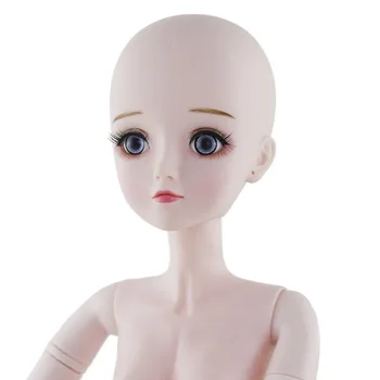 Noul Make-up 4D Ochi de Papusa Cap Pentru 1/3 60cm BJD Corpul Nud Roz a Pielii Capului Păpuși pentru Copii DIY Jucărie pentru Fete, Cadou