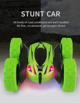 Noul Mini 1/24 de Control de la Distanță RC Masina Stunt 2.4 G 4WD față-Verso Stunt Masina Rc 3D flip cu Rece Lumina LED-uri de învățare a copilului jucărie cadou