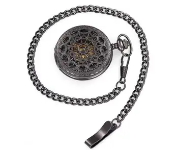 Noul Negru antic O pânză de păianjen Gol afară Roman digital luminos Bărbați cadou de bună calitate steampunk ceasuri de buzunar