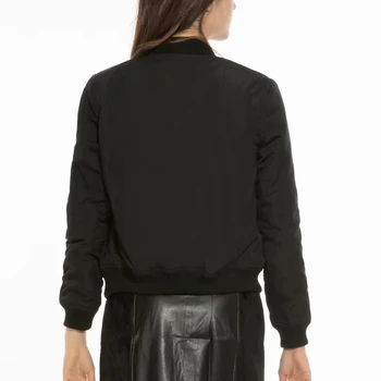 Noul negru pentru femei jachete bombardier 2019 moda doamnelor subțire pilot haine de stradă fete de epocă sacouri chic feminin strat feminin