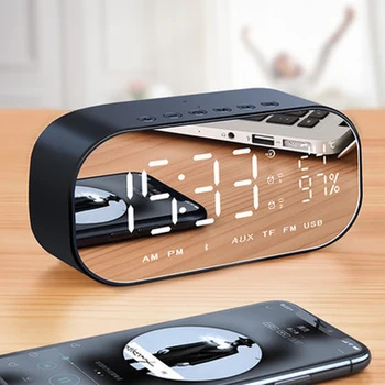 Noul Portabil de Boxe Bluetooth Suport Temperatura Display LCD Radio FM Ceas Alarma Wireless Stereo Subwoofer Cutie muzicala