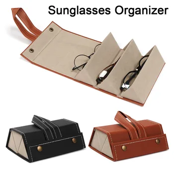 Noul Portabil Ochelari Organizator 2/3/4/5/6 Multi-slot de Ochelari de Stocare de Afișare a Călători Pliere ochelari de Soare din Piele PU Caz