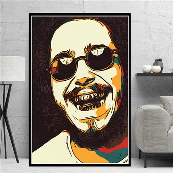 Noul Post Malone Hip Hop Rapper Cantareata De Muzica Star Pictura Arta Poster Și Printuri Panza Poze De Perete Pentru Camera De Zi Decor Acasă