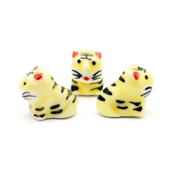 Noul Sosit de Animale Drăguț Forma Margele 20buc/lot 18x16mm Tigrului Galben Ceramică Margele Bijuterii Accesorii Șirag de mărgele pentru Pandantiv DIY