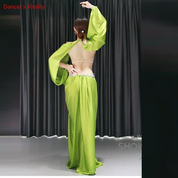 Noul Stil de Dans din Buric, Costume Sexy Handmake Sutien Top+Fusta Lunga 2 buc Belly Dance Pentru Femei Costume de Burtă de Dans