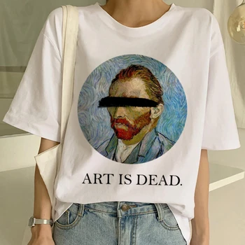 Noul Van Gogh Tricou Arta Pictura pe Tricou Femei Amuzant Print cu Maneci Scurte T-shirt Harajuku Ullzang Tricou de Moda de Top Teuri de sex Feminin