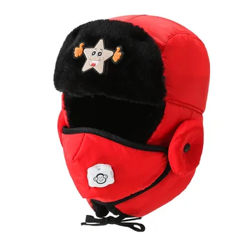 Noul Vânt Cald Iarna Bomber Pălării de Pluș Earflap Ushanka rusă cu Ochelari de Copil Trapper Aviator Pilot de Blană Pălărie Capace de Zăpadă