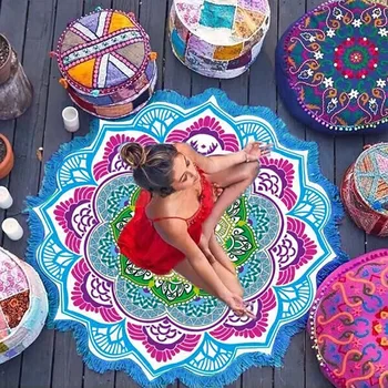 Noul yoga mat/prosop de plaja/mese de picnic perna Ciucure Covor Tapete Preș Tapiserie Indian Mandala Pături Covor Saltea de Camping