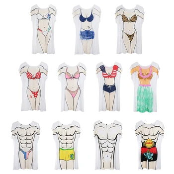 Noutate Fată Tânără 3d de Imprimare T-shirt Femei de Moda Acoperă-Up-uri, Costume de baie Bikini petrecere Pijama Oversize T-Shirt Tee