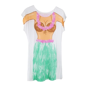 Noutate Fată Tânără 3d de Imprimare T-shirt Femei de Moda Acoperă-Up-uri, Costume de baie Bikini petrecere Pijama Oversize T-Shirt Tee