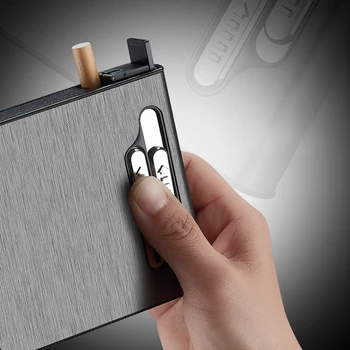 Noutatea 2 in1 bricheta Windproof Dual-Arc Bricheta cu Plasmă USB Reîncărcabilă Electrice Bricheta Poate Deține 20 brichete pentru Fumători