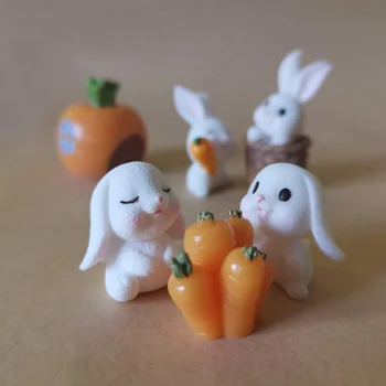 Nou~7Pcs/iepuri/miniaturi bunny/drăguț/fairy garden gnome/moss decor terariu/meserii/bonsai/ DIY consumabile/figurina