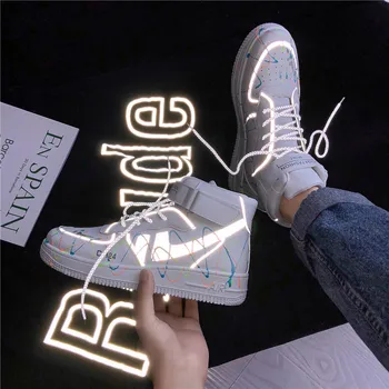 Nouă Bărbați Adidași de Top de Mare Luminat cu Designer de Pantofi Casual Alb Mens Pantofi Elegant Platforma Nealunecoase Bărbați Vulcanizat Pantofi