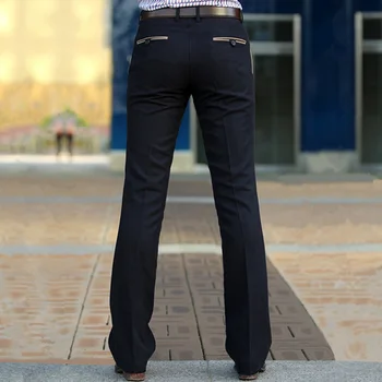 Nouă Bărbați Ars Boot Cut Pantaloni Business Casual Stil Britanic Ședință de Birou Slim Confortabil de Înaltă Calitate Costum Negru Pantaloni