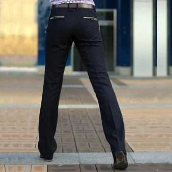 Nouă Bărbați Ars Boot Cut Pantaloni Business Casual Stil Britanic Ședință de Birou Slim Confortabil de Înaltă Calitate Costum Negru Pantaloni
