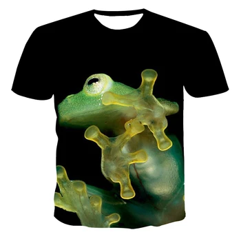 Nouă bărbați broasca de moda T-shirt de vara noi bărbați cu mânecă scurtă T-shirt casual 3D poison frog imprimare respirabil T-shirt de sex masculin Comple