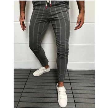 Nouă Bărbați Cu Design Elegant Slim Fit Stripe Afaceri Formale Pantaloni Casual, Office Pantaloni Skinny