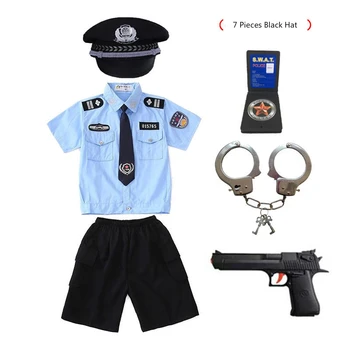 Nouă Copii Copil Polițist, Ofițer De Poliție În Uniformă De Halloween Costum De Poliție Băieți Fete Polițist Cosplay Costum De Poliție Cu Cătușe