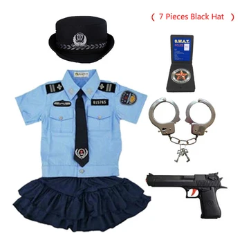 Nouă Copii Copil Polițist, Ofițer De Poliție În Uniformă De Halloween Costum De Poliție Băieți Fete Polițist Cosplay Costum De Poliție Cu Cătușe