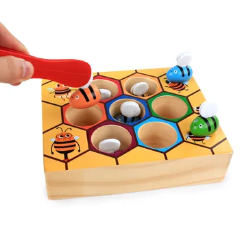 NOUĂ copii din lemn Noutate & Gag Jucării Stup joc de învățare de Învățământ de jucărie Bee joc de masă pentru Copii cadouri