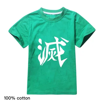 Nouă Copii Harajuku Tricou Bumbac Anime Demon Slayer T-Shirt Kimetsu Nu Yaiba Ziua Tricou Bine Lama Breloc Fete Topuri