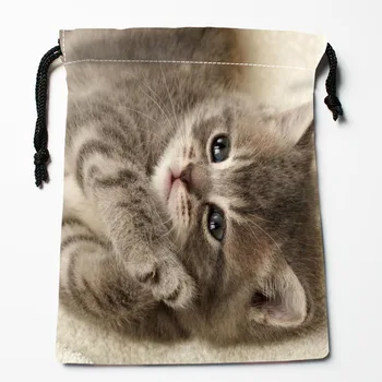 Nouă Pisică Animal Cordon Saci de Praf-Dovada de Imprimare de Moda Saci de Depozitare Băieți Fete Cadou de Ziua Sac Dimensiune 18X22cm