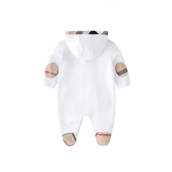 Nouă Primăvară Brand de moda Stil Body băiețel Nou-născut Haine cu Maneca Lunga Unisex din Bumbac Carouri dungi cu Gluga Baby girl Vladan
