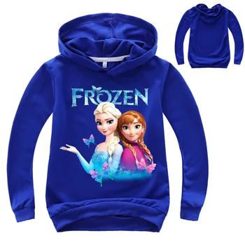 Nouă Primăvară De Toamnă Desene Animate Frozen Elsa Anna Imprimare Tricou Baiat Fata Cu Gluga Copii Costum Pentru Adolescente Brand Sport Maneca Lunga Tricou