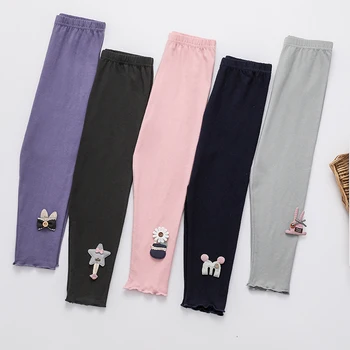 Nouă primăvară de toamnă fete legging moda aplici pentru copii pantaloni pentru fete 2-12 ani bumbac glezna-lungime pantaloni fete