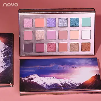 NOVO Brand 18 culori Fard de pleoape Paleta super pigmentate Mat si stralucitor/pudră strălucitoare pentru ochi machiaj munți în cer