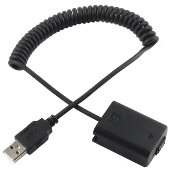 NP-FW50 Dummy Baterie USB Primăvară Cablu Adaptor Pentru aparat Foto Sony Alpha