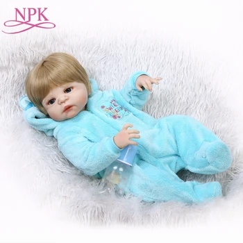 NPK 22Inch Pielea Albă Baby Doll Realist Plin de Silicon de Vinil în Viață Papusa Reborn Baby Doll Pentru Copii Cadouri Copilul cel Mai bun Tovarăș de joacă