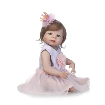 NPK 56CM Renăscut Baby Dolls Realist Fata de Printesa Păpuși pentru Copii în Viață Renăscuți Copilul bebe Lavabile renăscut Jucărie Pentru copii Cadouri