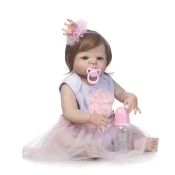 NPK 56CM Renăscut Baby Dolls Realist Fata de Printesa Păpuși pentru Copii în Viață Renăscuți Copilul bebe Lavabile renăscut Jucărie Pentru copii Cadouri