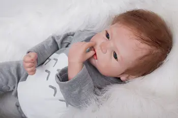 NPK PAPUSA Bebe Renăscut 22inch 55cm silicon moale Vinil Renăscut Baby Doll Jucării Realiste Copil Ziua de nastere Cadou de Crăciun de JUCĂRIE pentru fete
