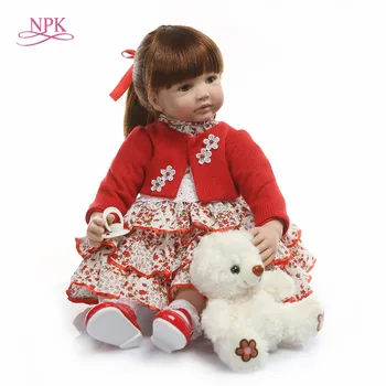 NPK Silicon Renăscut Baby Doll Jucării 24inch Vinil Princess Toddler Copii Papusi Fete Cadou de Ziua de nastere Pentru Copii de Dormit Jucarii