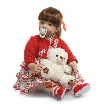 NPK Silicon Renăscut Baby Doll Jucării 24inch Vinil Princess Toddler Copii Papusi Fete Cadou de Ziua de nastere Pentru Copii de Dormit Jucarii