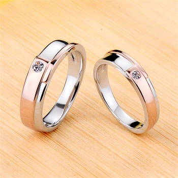 NSCD cuplu inel, a crescut bărbați de culoare și femei 925 de Argint inel de nunta,cu certificat(pretul este pentru un inel)